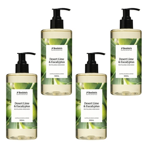 Bosisto's Desert Lime and Eucalyptus Hand Wash 500mL x 3 Bundle of 4