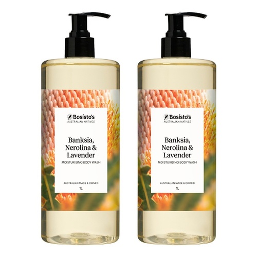 Bosisto's Banksia Nerolina and Lavender Body Wash 1 L x 3 Bundle of 2
