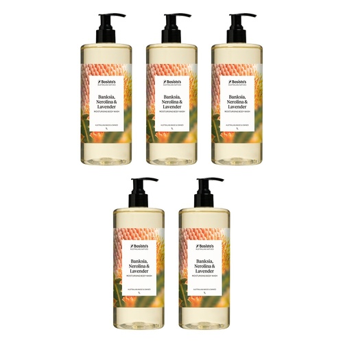 Bosisto's Banksia Nerolina and Lavender Body Wash 1 L x 3 Bundle of 5