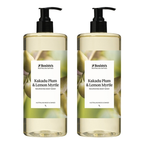 Bosisto's Kakadu Plum and Lemon Myrtle Body Wash 1 L x 3 Bundle of 2