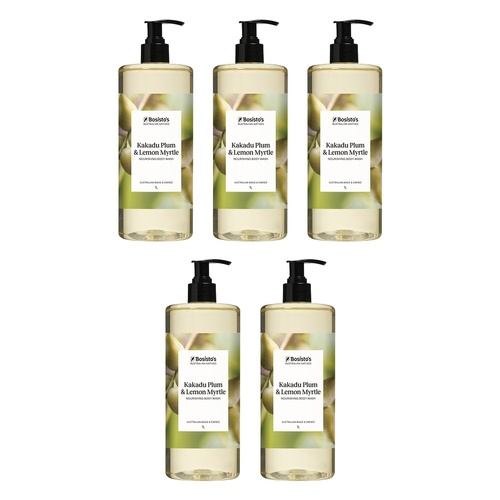 Bosisto's Kakadu Plum and Lemon Myrtle Body Wash 1 L x 3 Bundle of 5