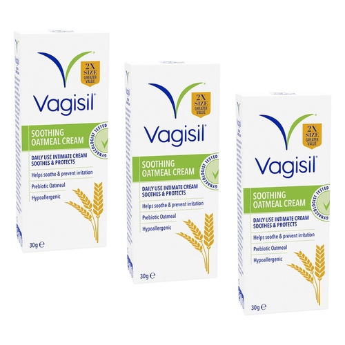 Vagisil Soothing Oatmeal Cream 30g Pack of 3