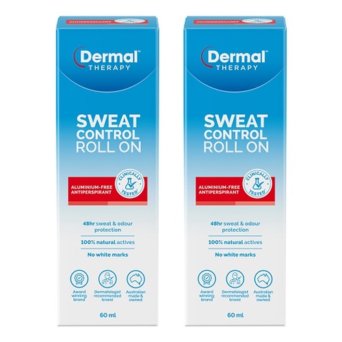 Dermal Therapy Sweat Control Roll On 60mL Pack of 2