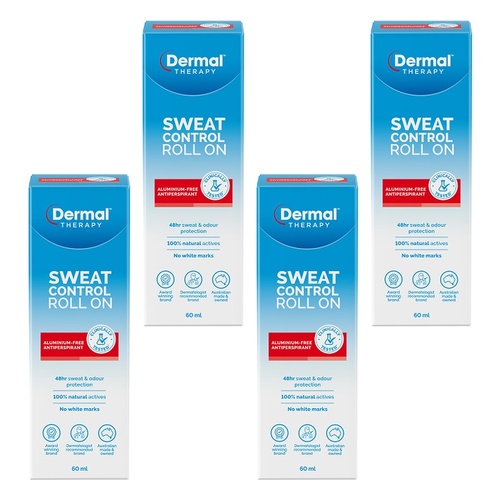 Dermal Therapy Sweat Control Roll On 60mL Pack of 4
