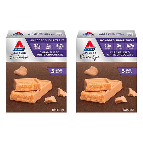 Atkins Endulge Cara White Chocolate 5 Pack Bundle of 2