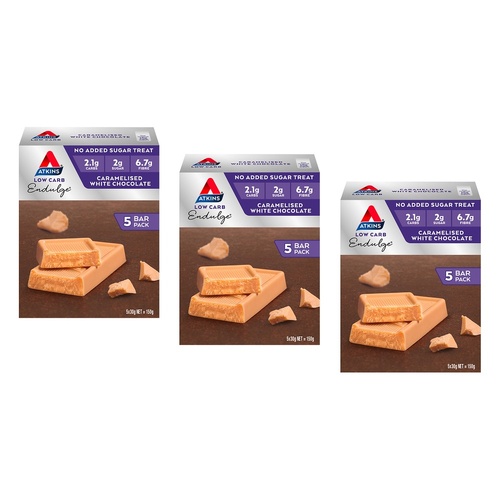 Atkins Endulge Cara White Chocolate 5 Pack Bundle of 3