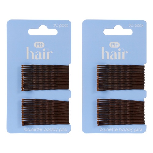 Pharmacy Health Blending Bobby Pins Brunette 30 Pack Bundle of 2