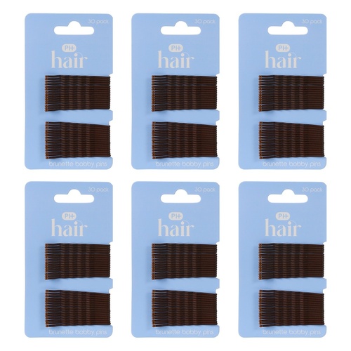 Pharmacy Health Blending Bobby Pins Brunette 30 Pack Bundle of 6