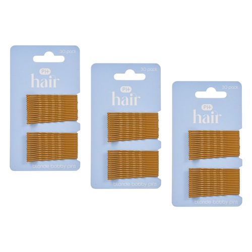 Pharmacy Health Blending Bobby Pins Blonde 30 Pack Bundle of 3