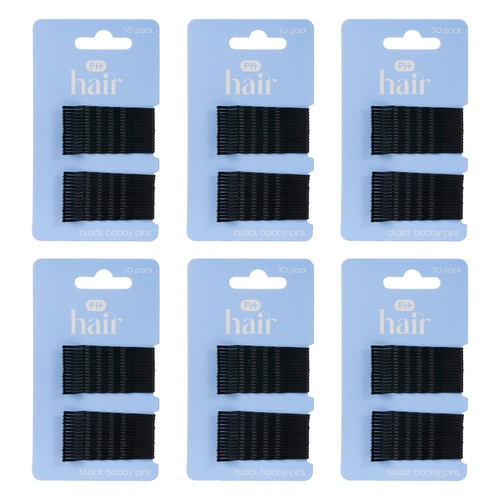 Pharmacy Health Blending Bobby Pins Black 30 Pack Bundle of 6