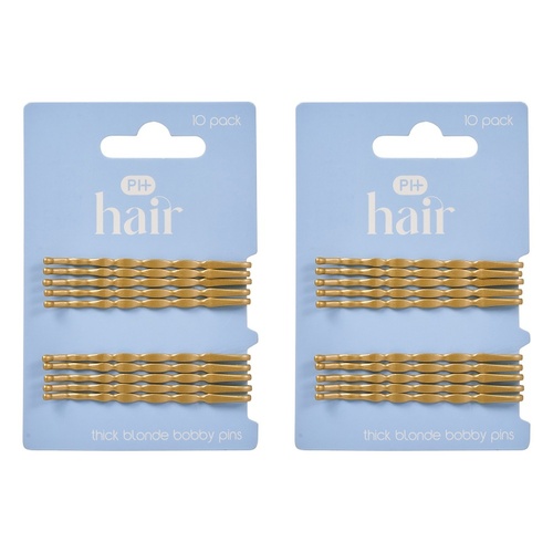 Pharmacy Health Thick Bobby Pins Blonde 10 Pack Bundle of 2