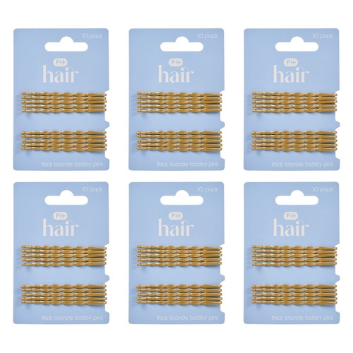 Pharmacy Health Thick Bobby Pins Blonde 10 Pack Bundle of 6
