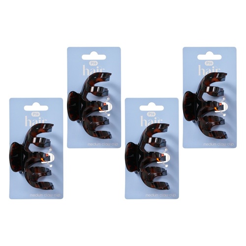 Pharmacy Health Medium Claw Clip Tortoiseshell Pack of 4