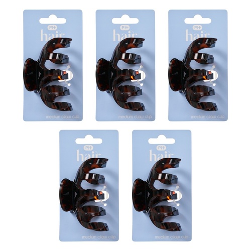 Pharmacy Health Medium Claw Clip Tortoiseshell Pack of 5