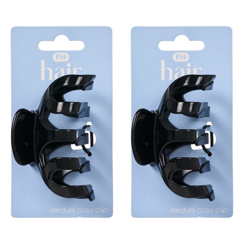 Pharmacy Health Medium Claw Clip Black Pack of 2