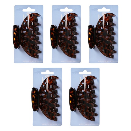 Pharmacy Health Extra Large Claw Clip Tortoiseshell Pack of 5