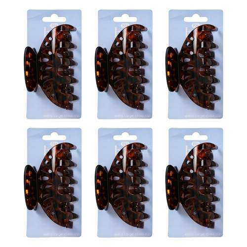 Pharmacy Health Extra Large Claw Clip Tortoiseshell Pack of 6
