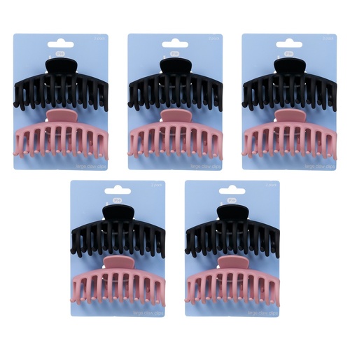 Pharmacy Health Large Matte Claw Clips 2 Pack Bundle of 5