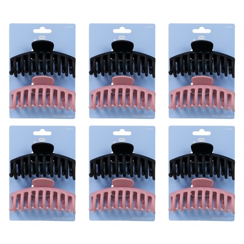 Pharmacy Health Large Matte Claw Clips 2 Pack Bundle of 6