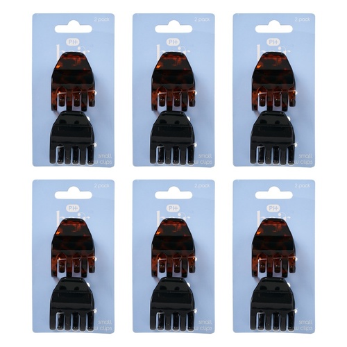 Pharmacy Health Small Claw Clips Mixed 2 Pack Bundle of 6