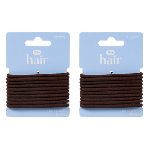 Pharmacy Health Thick Elastics Brunette 10 Pack Bundle of 2