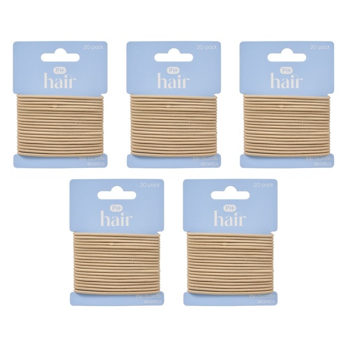 Pharmacy Health Thin Elastics Blonde 20 Pack Bundle of 5