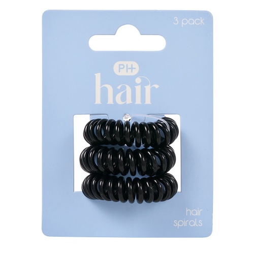 Pharmacy Health Hair Spirals Black 3 Pack