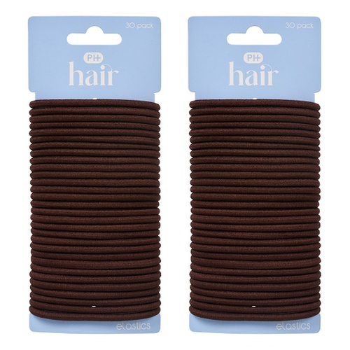 Pharmacy Health Thick Elastics Brunette 30 Pack Bundle of 2