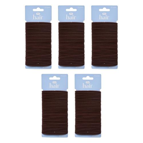 Pharmacy Health Thick Elastics Brunette 30 Pack Bundle of 5