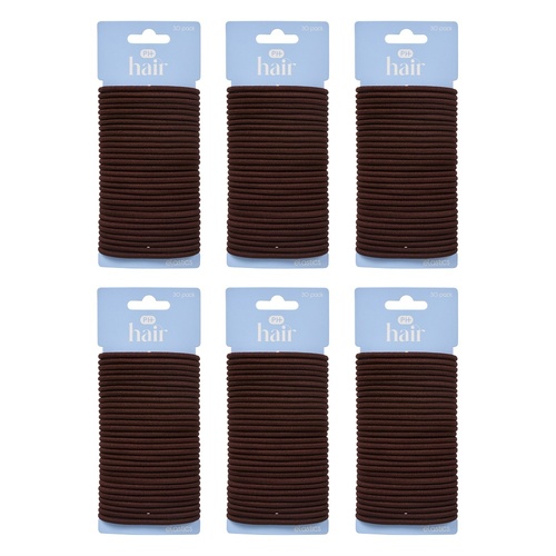 Pharmacy Health Thick Elastics Brunette 30 Pack Bundle of 6