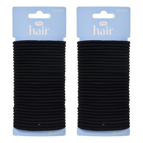 Pharmacy Health Thick Elastics Black 30 Pack Bundle of 2