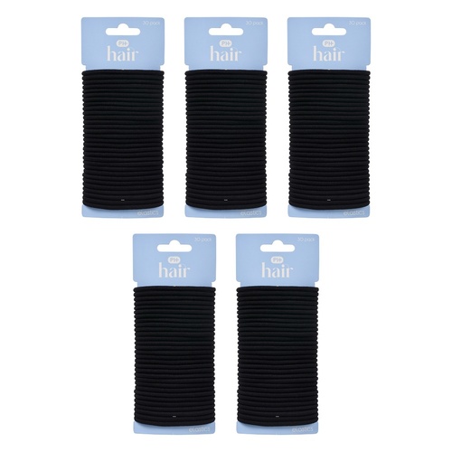 Pharmacy Health Thick Elastics Black 30 Pack Bundle of 5