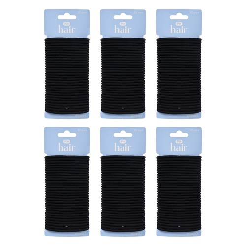 Pharmacy Health Thick Elastics Black 30 Pack Bundle of 6