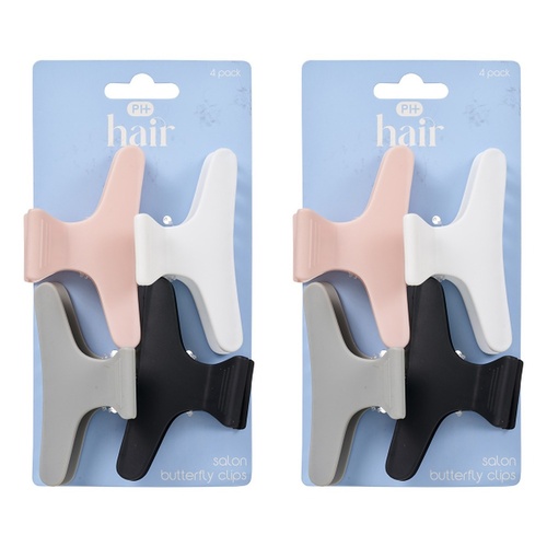 Pharmacy Health Salon Butterfly Clips 4 Pack Bundle of 2