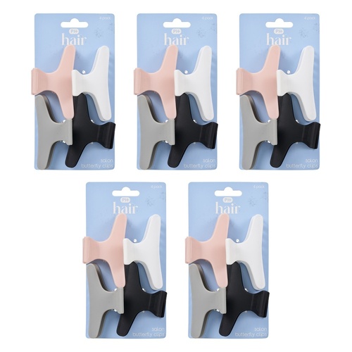 Pharmacy Health Salon Butterfly Clips 4 Pack Bundle of 5