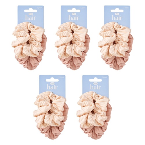 Pharmacy Health Scrunchie Luxe Nude 2 Pack Bundle of 5