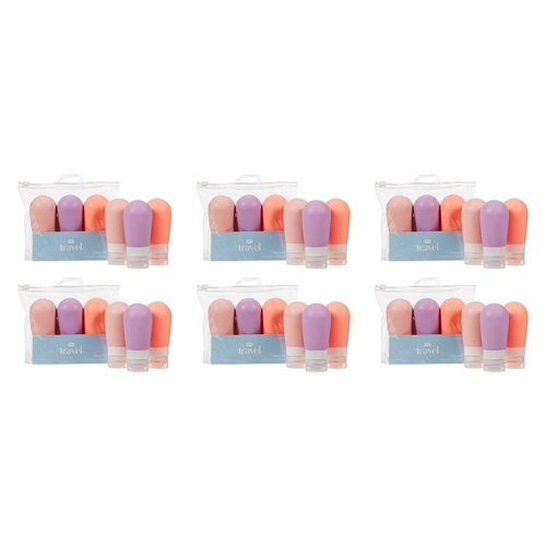 Pharmacy Health Refillable Silicone Bottles Medium 80ml 3 Pack Bundle of 6