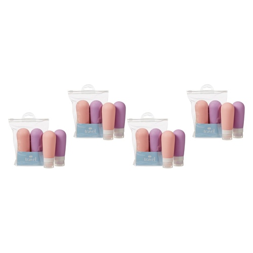 Pharmacy Health Refillable Silicone Bottles Large 100ml 2 Pack Bundle of 4