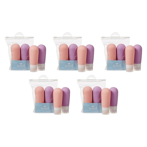 Pharmacy Health Refillable Silicone Bottles Large 100ml 2 Pack Bundle of 5