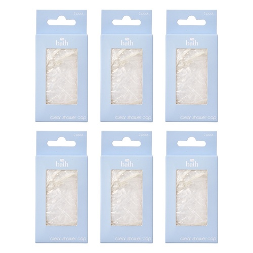 Pharmacy Health Clear Shower Caps 2 Pack Bundle of 6