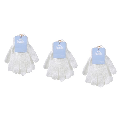 Pharmacy Health Exfoliating Gloves White Pack of 3