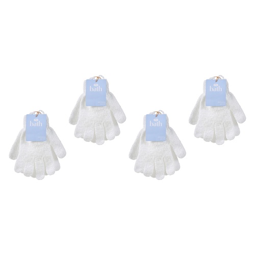 Pharmacy Health Exfoliating Gloves White Pack of 4