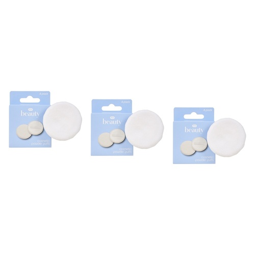 Pharmacy Health Cosmetic Powder Puffs 4 Pack Bundle of 3
