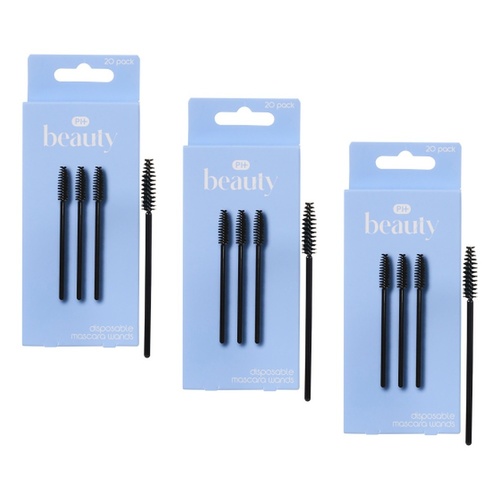 Pharmacy Health Disposable Mascara Wands 20 Pack Bundle of 3