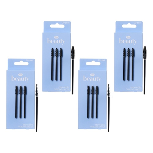 Pharmacy Health Disposable Mascara Wands 20 Pack Bundle of 4