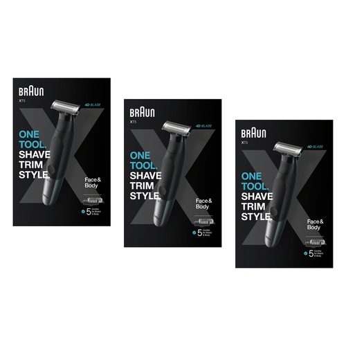 Braun Series XT5 Beard Trimmer, Shaver and Electric Razor for Men Pack of 3