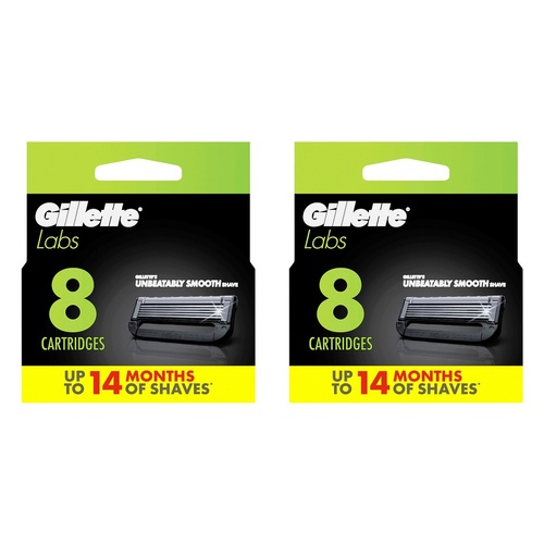 Gillette Labs Razor Blade Refills, 8 Pack Bundle of 2