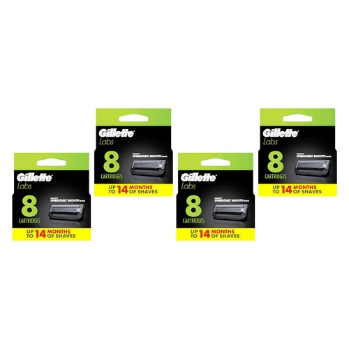 Gillette Labs Razor Blade Refills, 8 Pack Bundle of 4