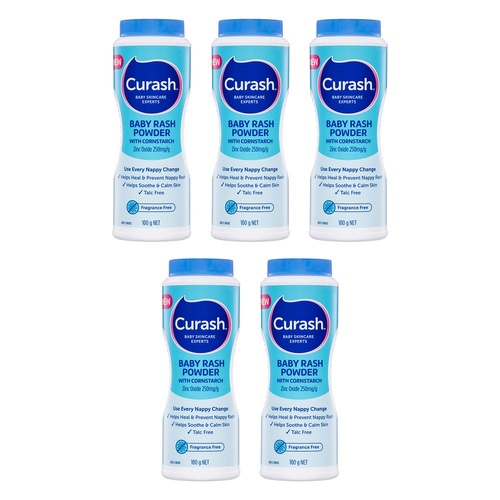 Curash Baby Rash Powder with Cornstarch 100g x 3 Bundle of 5
