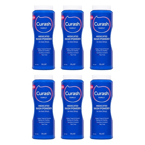 Curash Family Medicated Rash Powder 100g x 3 Bundle of 6